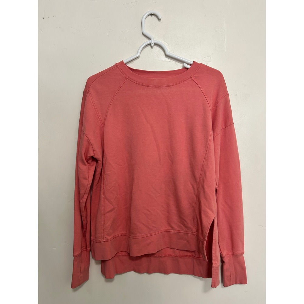 Sweaty Betty After Class Sweatshirt Coral Pink Raglan Thumbhole SB5622 Womens XS